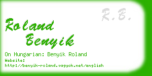 roland benyik business card